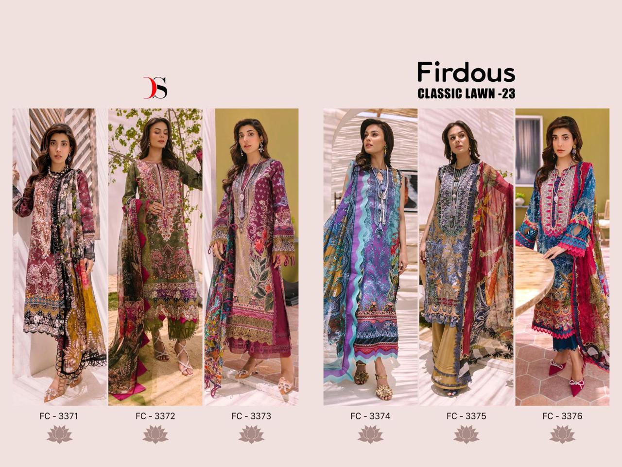 Deepsy Firdous Classic Lawn Vol 23 Pakistani Salwar Suits Catalog
